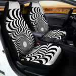 Black And White Circle Illusion Print Universal Fit Car Seat Covers
