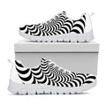 Black And White Circle Illusion Print White Running Shoes