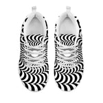 Black And White Circle Illusion Print White Sneakers