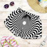 Black And White Circle Illusion Print Women's Shorts