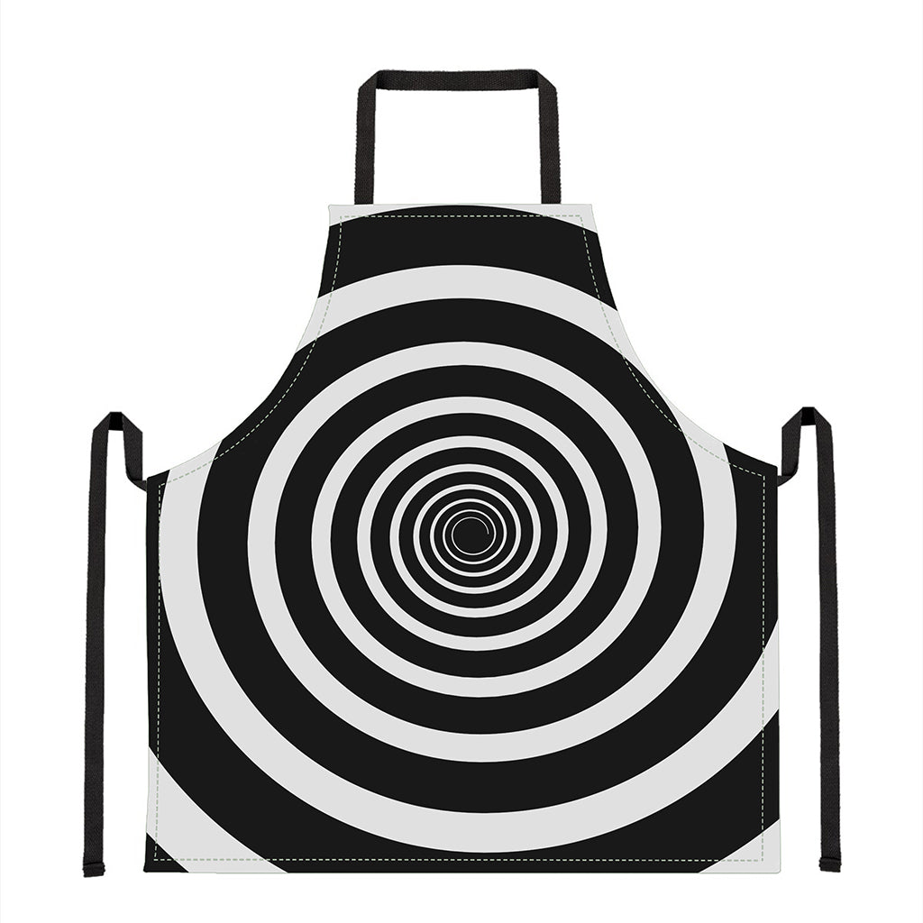 Black And White Circle Swirl Print Apron