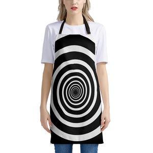 Black And White Circle Swirl Print Apron