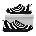 Black And White Circle Swirl Print Black Running Shoes