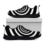 Black And White Circle Swirl Print Black Sneakers