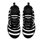 Black And White Circle Swirl Print Black Sneakers