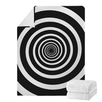Black And White Circle Swirl Print Blanket