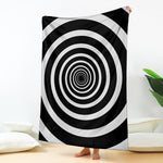 Black And White Circle Swirl Print Blanket