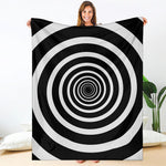 Black And White Circle Swirl Print Blanket
