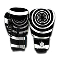 Black And White Circle Swirl Print Boxing Gloves