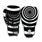 Black And White Circle Swirl Print Boxing Gloves