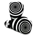 Black And White Circle Swirl Print Boxing Gloves