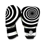 Black And White Circle Swirl Print Boxing Gloves