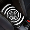 Black And White Circle Swirl Print Car Center Console Cover