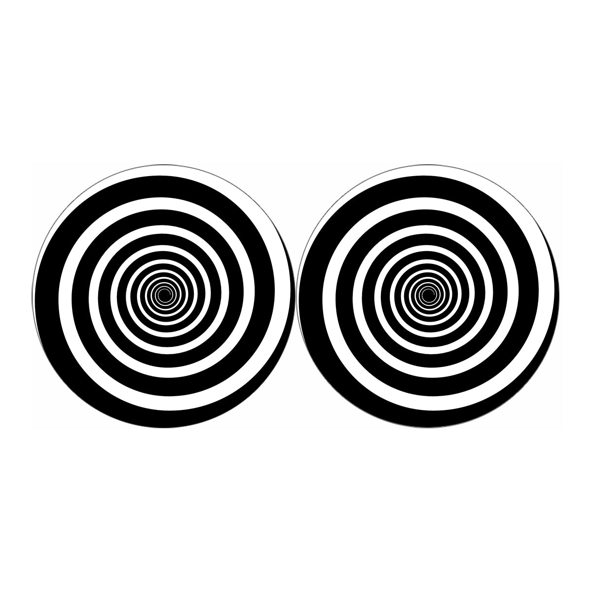 Black And White Circle Swirl Print Car Coasters
