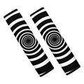 Black And White Circle Swirl Print Car Seat Belt Covers