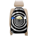 Black And White Circle Swirl Print Car Seat Organizers