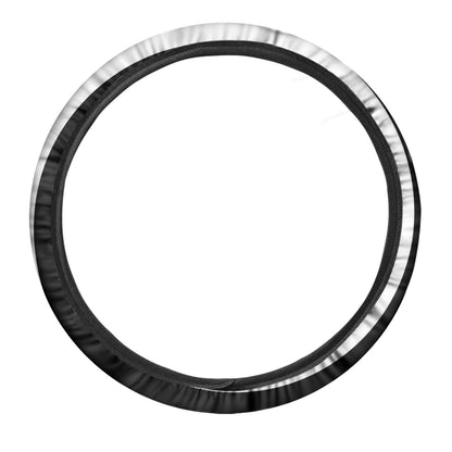 Black And White Circle Swirl Print Car Steering Wheel Cover