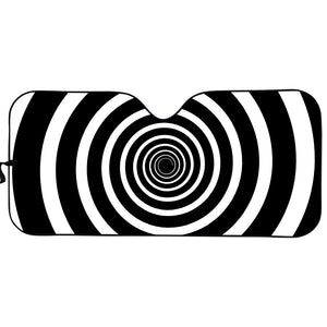 Black And White Circle Swirl Print Car Sun Shade