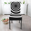 Black And White Circle Swirl Print Dining Chair Slipcover
