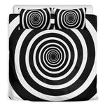 Black And White Circle Swirl Print Duvet Cover Bedding Set
