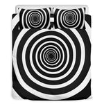 Black And White Circle Swirl Print Duvet Cover Bedding Set