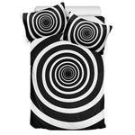 Black And White Circle Swirl Print Duvet Cover Bedding Set