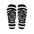 Black And White Circle Swirl Print Flip Flops