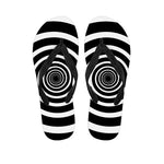Black And White Circle Swirl Print Flip Flops
