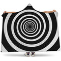 Black And White Circle Swirl Print Hooded Blanket
