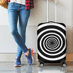Black And White Circle Swirl Print Luggage Cover