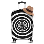 Black And White Circle Swirl Print Luggage Cover