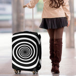 Black And White Circle Swirl Print Luggage Cover