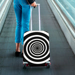 Black And White Circle Swirl Print Luggage Cover