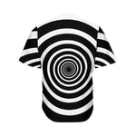 Black And White Circle Swirl Print Men's Baseball Jersey