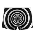 Black And White Circle Swirl Print Men's Boxer Briefs