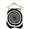 Black And White Circle Swirl Print Men's Shorts