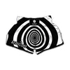 Black And White Circle Swirl Print Muay Thai Boxing Shorts