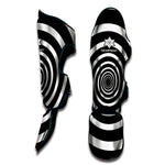 Black And White Circle Swirl Print Muay Thai Shin Guard