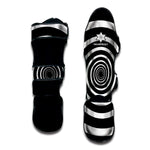 Black And White Circle Swirl Print Muay Thai Shin Guard