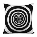 Black And White Circle Swirl Print Pillow Cover