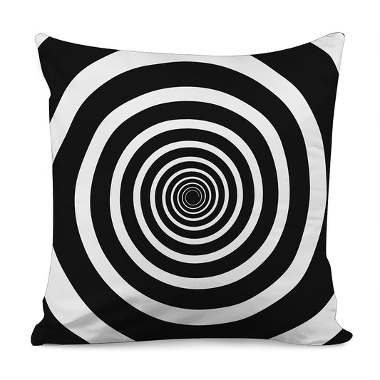 Black And White Circle Swirl Print Pillow Cover