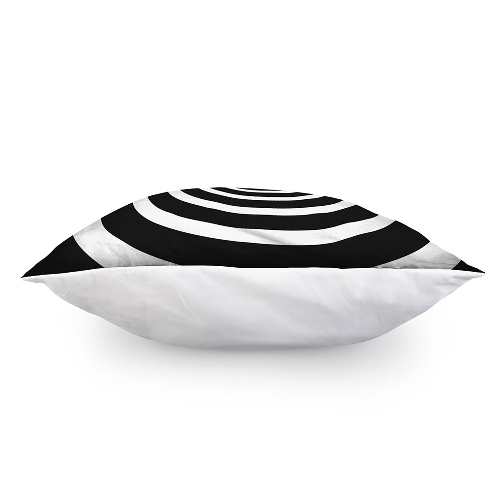Black And White Circle Swirl Print Pillow Cover