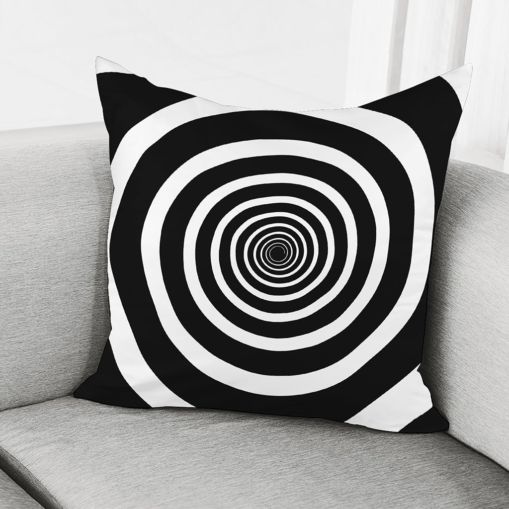 Black And White Circle Swirl Print Pillow Cover