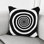 Black And White Circle Swirl Print Pillow Cover