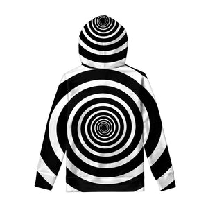 Black And White Circle Swirl Print Pullover Hoodie