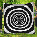 Black And White Circle Swirl Print Quilt