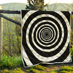 Black And White Circle Swirl Print Quilt