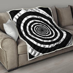 Black And White Circle Swirl Print Quilt