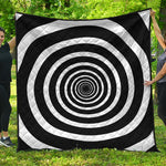 Black And White Circle Swirl Print Quilt