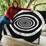 Black And White Circle Swirl Print Quilt